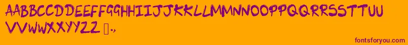 SkLunie Font – Purple Fonts on Orange Background
