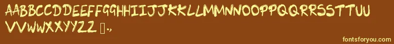 SkLunie Font – Yellow Fonts on Brown Background