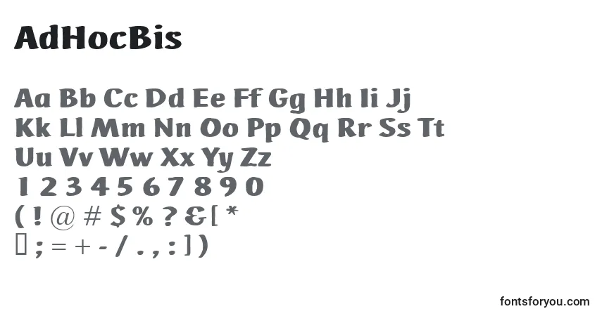 Fuente AdHocBis - alfabeto, números, caracteres especiales