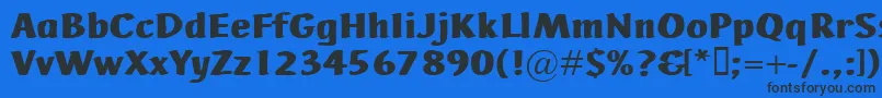 Шрифт AdHocBis – чёрные шрифты на синем фоне
