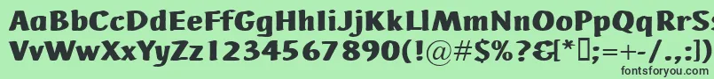 AdHocBis-fontti – mustat fontit vihreällä taustalla