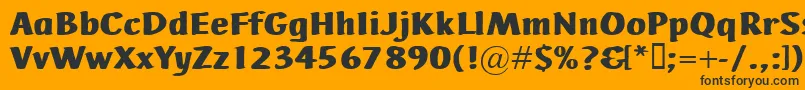 AdHocBis-Schriftart – Schwarze Schriften auf orangefarbenem Hintergrund