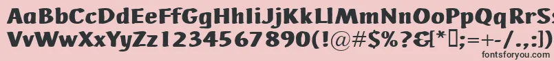 AdHocBis-fontti – mustat fontit vaaleanpunaisella taustalla