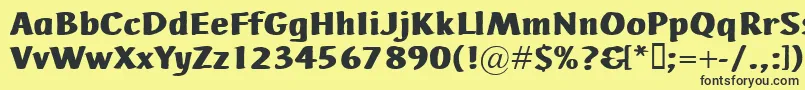 フォントAdHocBis – 黒い文字の黄色い背景