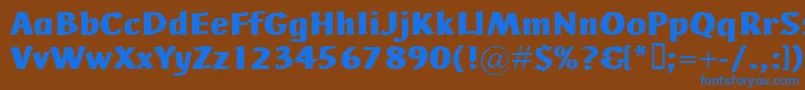フォントAdHocBis – 茶色の背景に青い文字