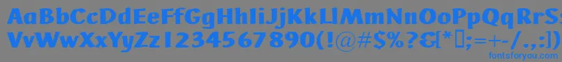 AdHocBis-Schriftart – Blaue Schriften auf grauem Hintergrund