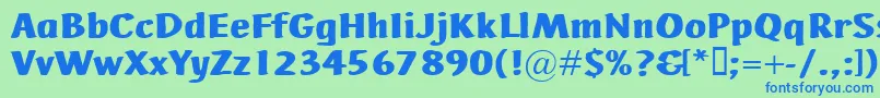 AdHocBis Font – Blue Fonts on Green Background