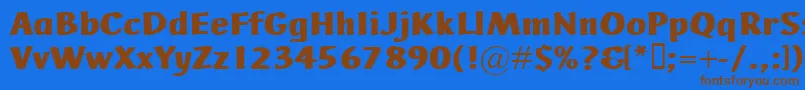 AdHocBis Font – Brown Fonts on Blue Background