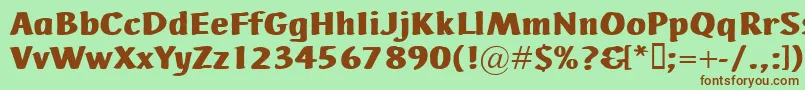 Шрифт AdHocBis – коричневые шрифты на зелёном фоне