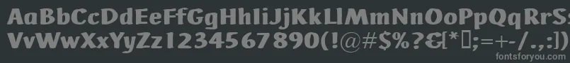 AdHocBis-fontti – harmaat kirjasimet mustalla taustalla