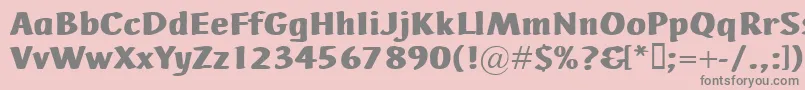 AdHocBis-Schriftart – Graue Schriften auf rosa Hintergrund