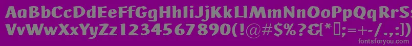 AdHocBis-fontti – harmaat kirjasimet violetilla taustalla