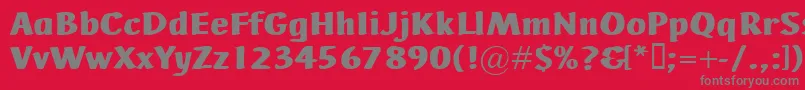 AdHocBis-fontti – harmaat kirjasimet punaisella taustalla