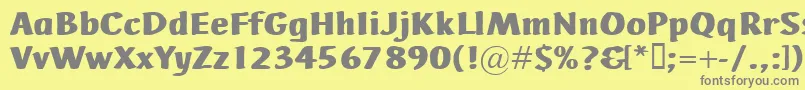 フォントAdHocBis – 黄色の背景に灰色の文字
