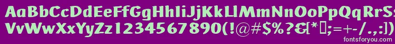 AdHocBis-fontti – vihreät fontit violetilla taustalla