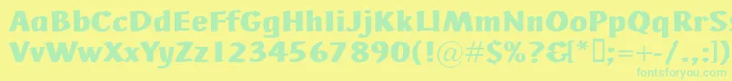 フォントAdHocBis – 黄色い背景に緑の文字