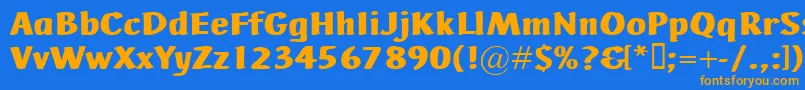 AdHocBis Font – Orange Fonts on Blue Background