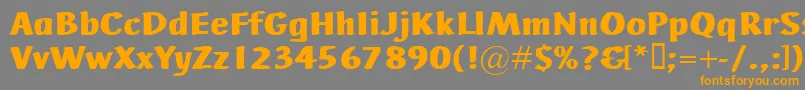 フォントAdHocBis – オレンジの文字は灰色の背景にあります。