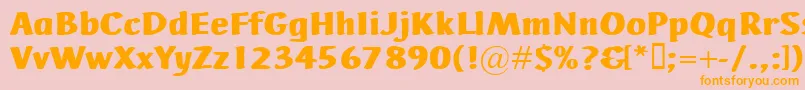 AdHocBis-Schriftart – Orangefarbene Schriften auf rosa Hintergrund