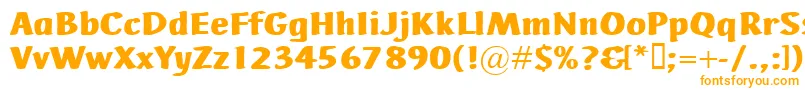 AdHocBis-Schriftart – Orangefarbene Schriften auf weißem Hintergrund
