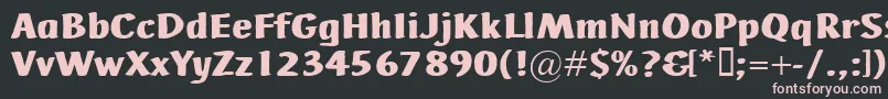 AdHocBis-fontti – vaaleanpunaiset fontit mustalla taustalla