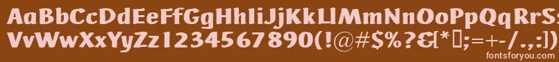 AdHocBis-fontti – vaaleanpunaiset fontit ruskealla taustalla
