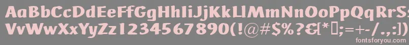 フォントAdHocBis – 灰色の背景にピンクのフォント
