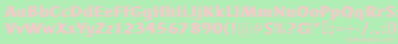 AdHocBis-fontti – vaaleanpunaiset fontit vihreällä taustalla