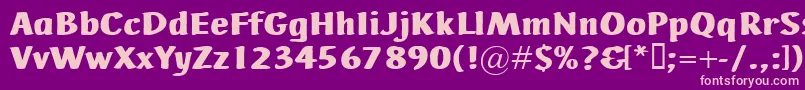AdHocBis-fontti – vaaleanpunaiset fontit violetilla taustalla