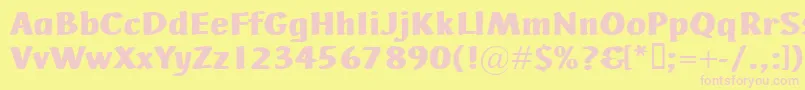 AdHocBis-fontti – vaaleanpunaiset fontit keltaisella taustalla