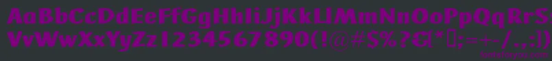AdHocBis-fontti – violetit fontit mustalla taustalla