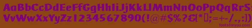 AdHocBis-fontti – violetit fontit ruskealla taustalla