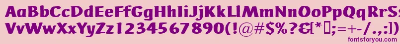フォントAdHocBis – ピンクの背景に紫のフォント