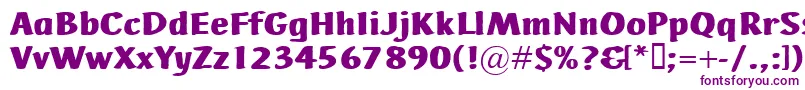 AdHocBis-Schriftart – Violette Schriften auf weißem Hintergrund