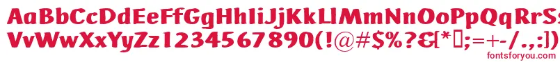 フォントAdHocBis – 白い背景に赤い文字