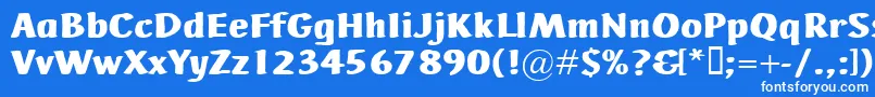 AdHocBis-Schriftart – Weiße Schriften auf blauem Hintergrund