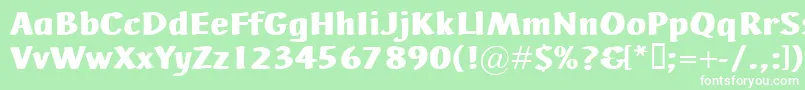 Шрифт AdHocBis – белые шрифты на зелёном фоне