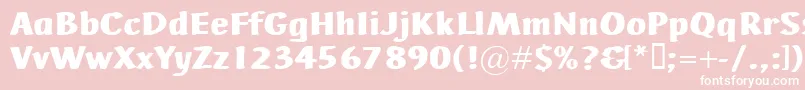AdHocBis-fontti – valkoiset fontit vaaleanpunaisella taustalla