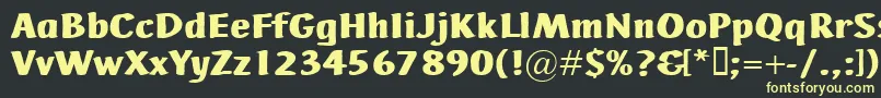 AdHocBis-fontti – keltaiset fontit mustalla taustalla