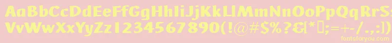AdHocBis-fontti – keltaiset fontit vaaleanpunaisella taustalla