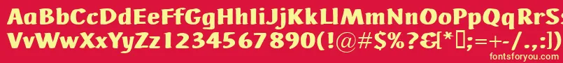AdHocBis-fontti – keltaiset fontit punaisella taustalla