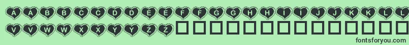 KrValentineHeart Font – Black Fonts on Green Background