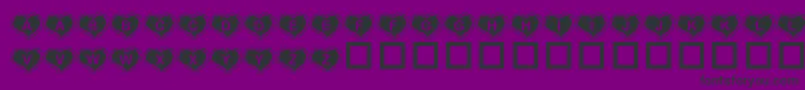 KrValentineHeart Font – Black Fonts on Purple Background