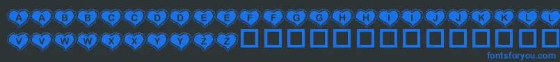 KrValentineHeart Font – Blue Fonts on Black Background