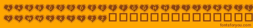 KrValentineHeart Font – Brown Fonts on Orange Background