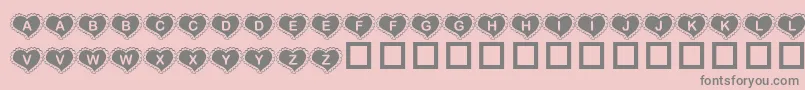 Police KrValentineHeart – polices grises sur fond rose