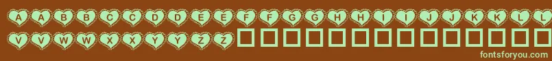 KrValentineHeart Font – Green Fonts on Brown Background