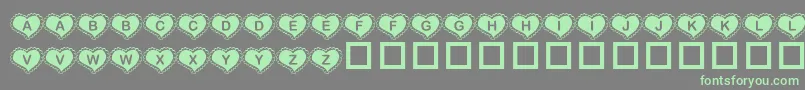 KrValentineHeart Font – Green Fonts on Gray Background