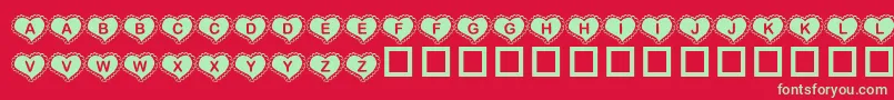 Weitere Informationen zur KrValentineHeart-Schriftart KrValentineHeart-Schriftart – Grüne Schriften auf rotem Hintergrund