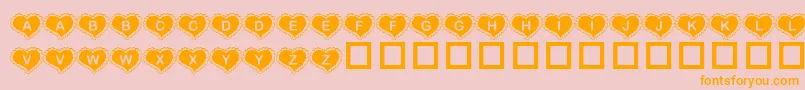 KrValentineHeart Font – Orange Fonts on Pink Background